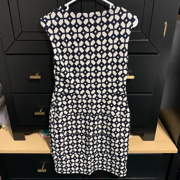 Enfocus Studio Navy & White Geometric Print Dress - Picture 2 of 8